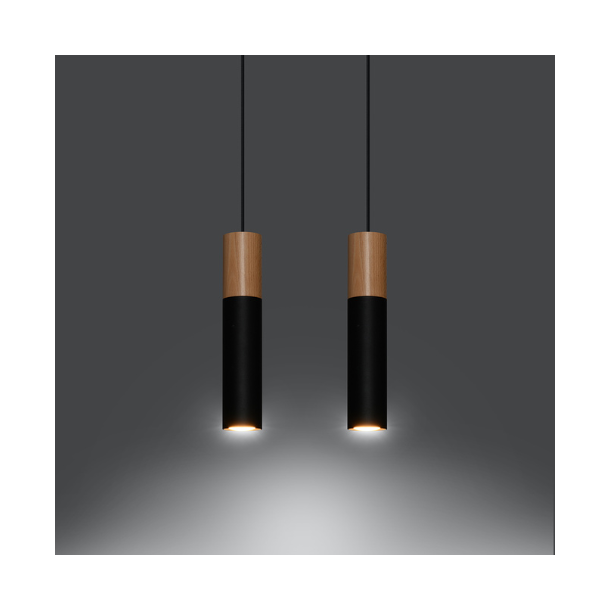 Pendel, sort PABLO dobbelt, 2 x GU10 pendler