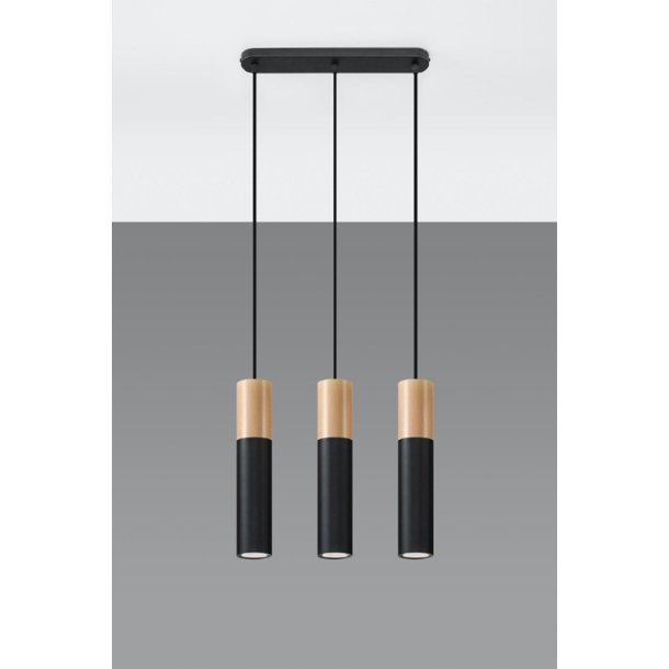 Pendel, Hvid PABLO Trippel, 3*GU10 pendler i tr &amp; metal 