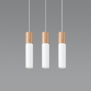Pendel, Hvid PABLO Trippel, 3*GU10 pendler i tr & metal 