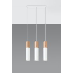 Pendel, Hvid PABLO Trippel, 3*GU10 pendler i tr &amp; metal 