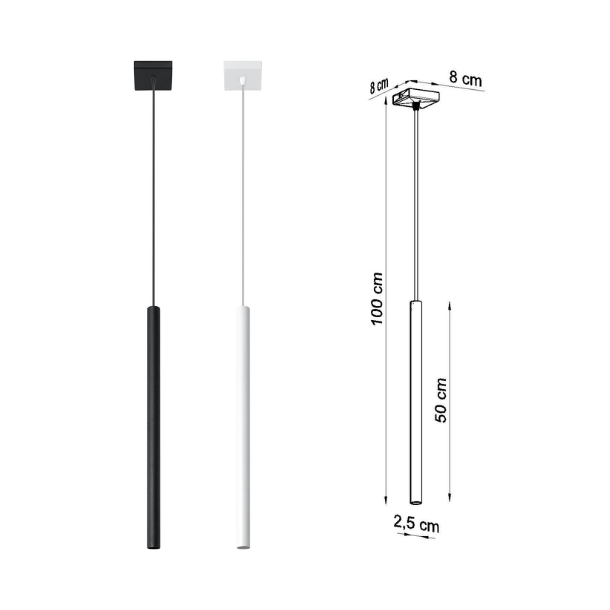 Pastelo Single, HVID cylinder lampe til G9 pre.   