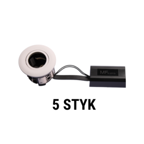 Punto GU10 Mat hvid indbygningsspot, 5 stk. pakke