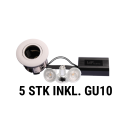 Punto GU10 mat hvid 5 stk. inkl. lyskilder