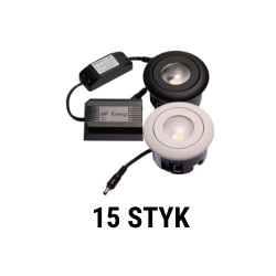 Punto GRAFIT, 15 styk spot med integreret lyskilde til ind-og udendrs brug