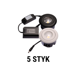 Punto GRAFIT, 10 W integreret LED, 5 styk pakke