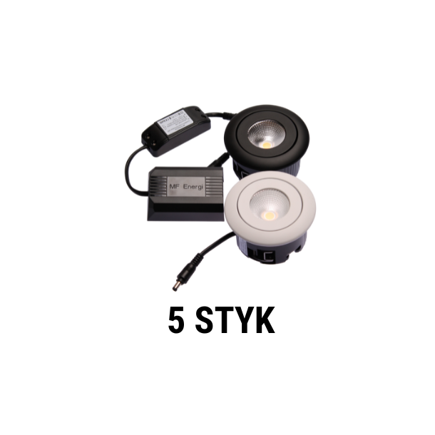 Punto GRAFIT, 10 W integreret LED, 5 styk pakke