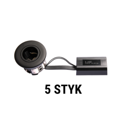 Punto GU10 Mat sort indbygningsspot, 5 stk. pakke