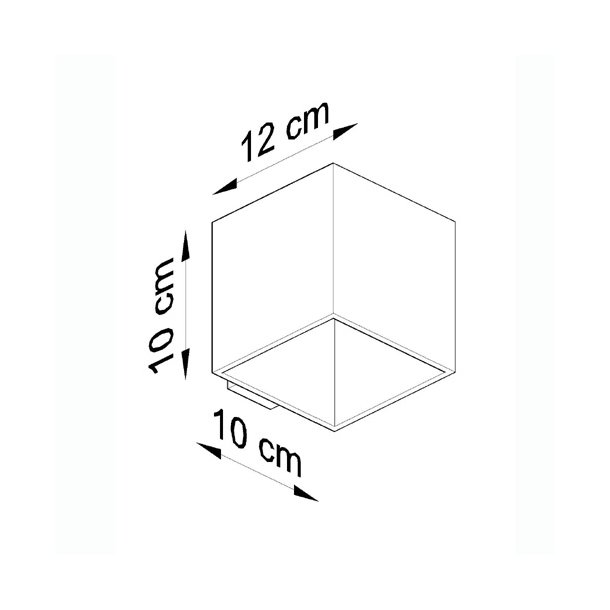 Beton/Concreate Vglampe,  Kube model med up/down light, QUAD