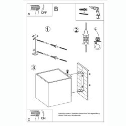 Beton/Concreate Vglampe,  Kube model med up/down light, QUAD
