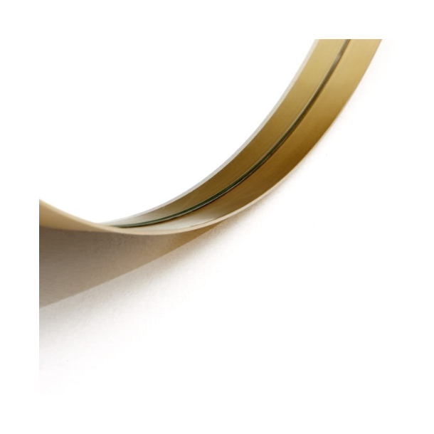 Casse, rundt spejl med messing ramme