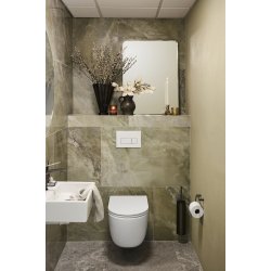 Casse, firkantet spejl med sort ramme, afrundede hjrner