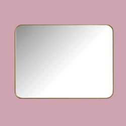 Messing spejl med afrundede hjrner