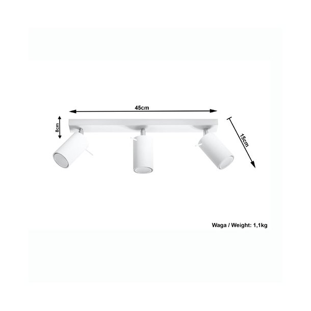 Ring, spotlampe HVID med 3 GU10 spot