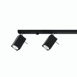 Loftlampe med 4 firkantet spots m/ GU10 sokkel