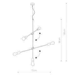 STICKY, pendel med "arme" til E27 dekoprer 