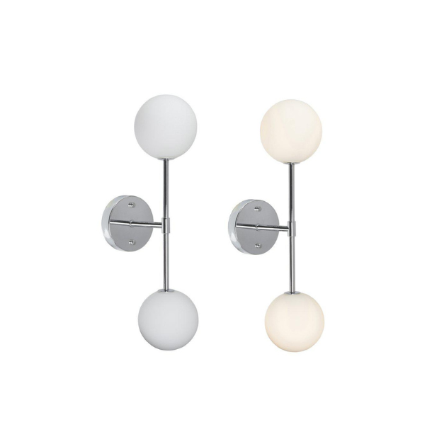 Sigma dobbelt vglampe, glaskugler 