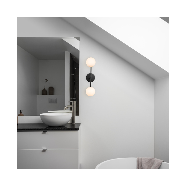 Sigma dobbelt vglampe, glaskugler 