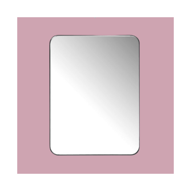 Casse, firkantet spejl med sort ramme, afrundede hjrner