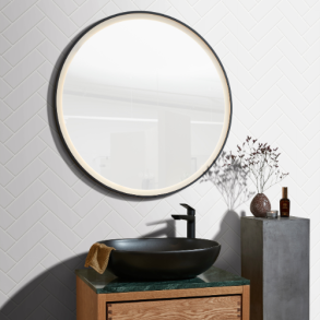 Torino 80 sort ramme, lys & touchpanel