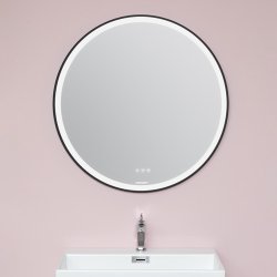 Torino 80 sort ramme, lys &amp; touchpanel