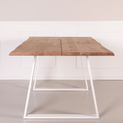 Trapez, bordben/stel, Hvid