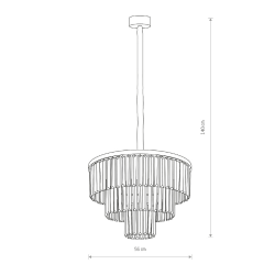 Cristal Pendel M, Krystallampe med sort krans 