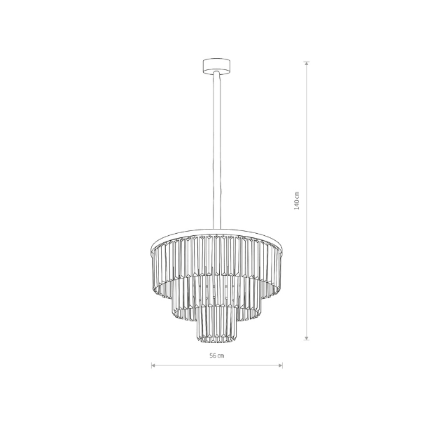 Cristal Pendel M, Krystallampe med sort krans 