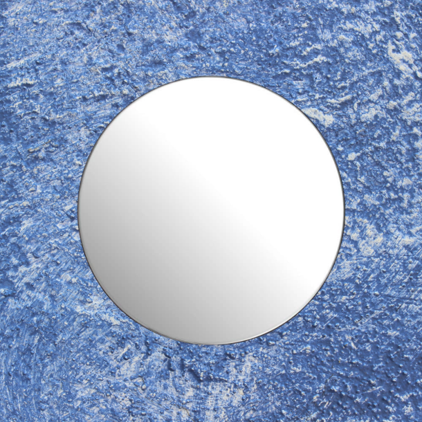 Rundt spejl med sort ramme, 90 