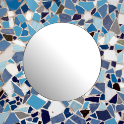 Rundt spejl med sort ramme, 90 